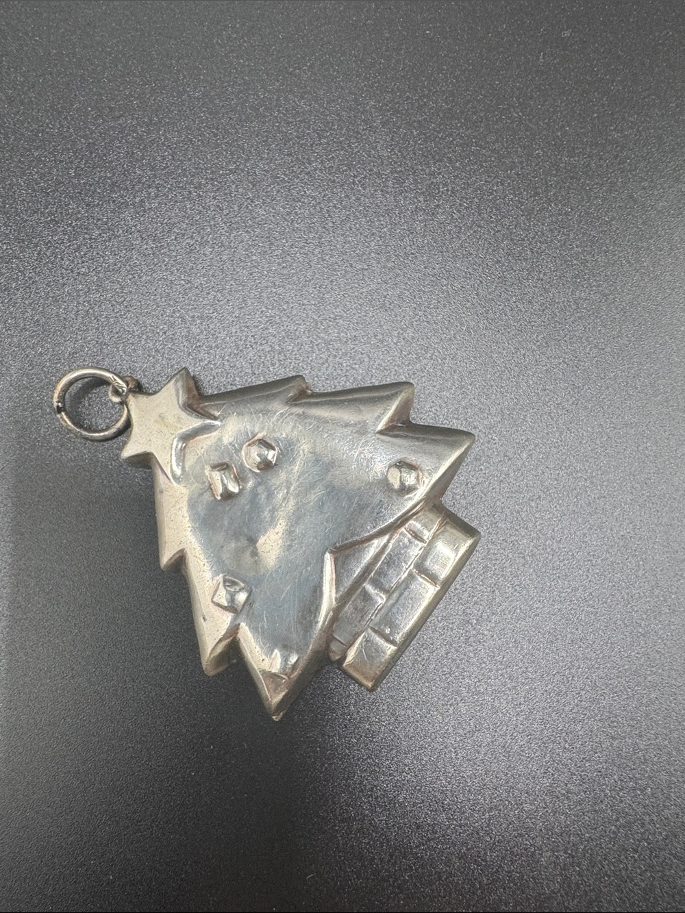 Silver Christmas Tree Pendant Holiday Ornament